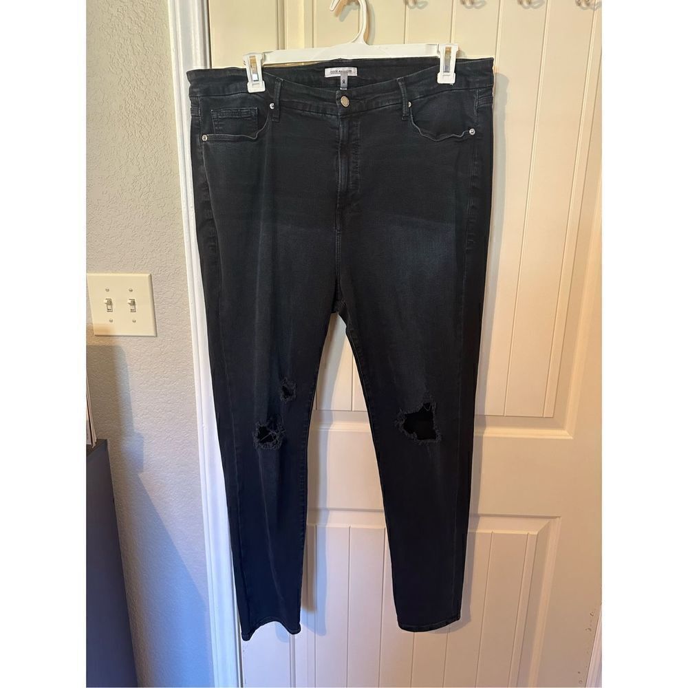 Good American High Rise Good Legs Distressed Skinny Jeans -‎ Size 24 - GAGL899